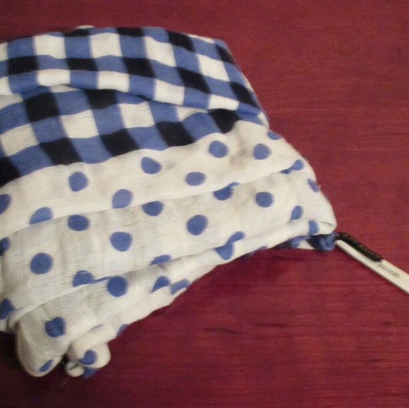 Talbots Accessories - Talbots Multi Pattern Scarf Blue and White